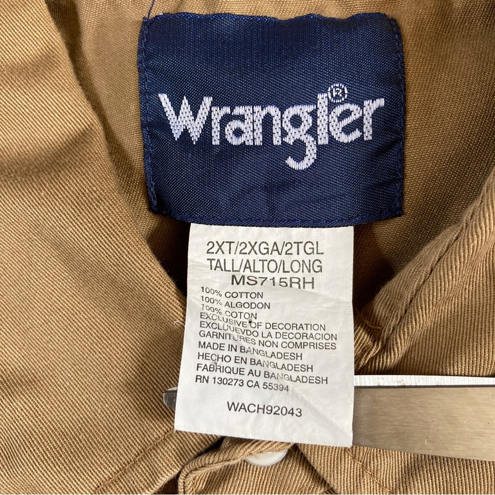 Wrangler Rawhide Pearl Snap Shirt Long Sleeve Western Rancher Cowboy Men's 2XLT - Picture 8 of 11